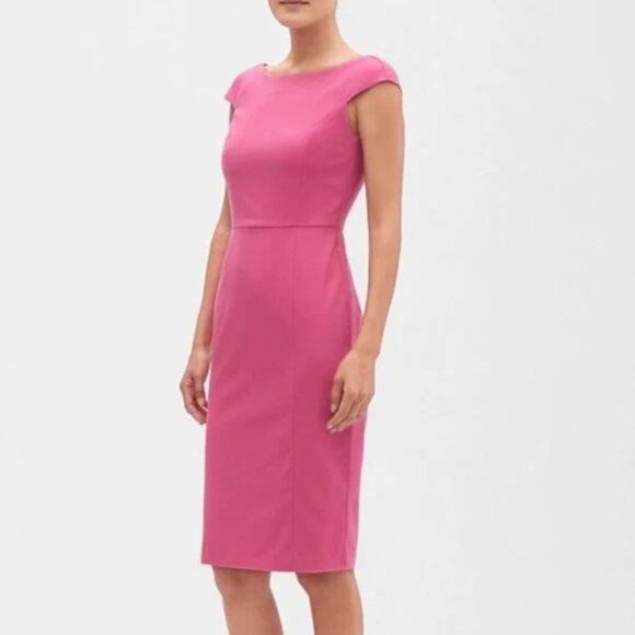 Banana Republic Pink Sheath Cap-Sleeve Dress - Picture 1 of 5